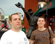 Outside the Stadium (Aaron and Matthew)