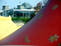 New Berlin Main Train Station - View of the Reichstag (Capitol)